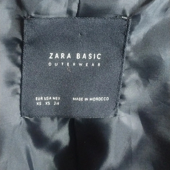 Zara Basic Outerwear Short Beige Coat w/Wrap Around Collar Size Small - Picture 7 of 8